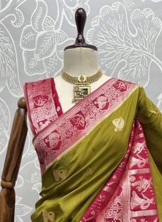Green Thread Work Contemporary Saree