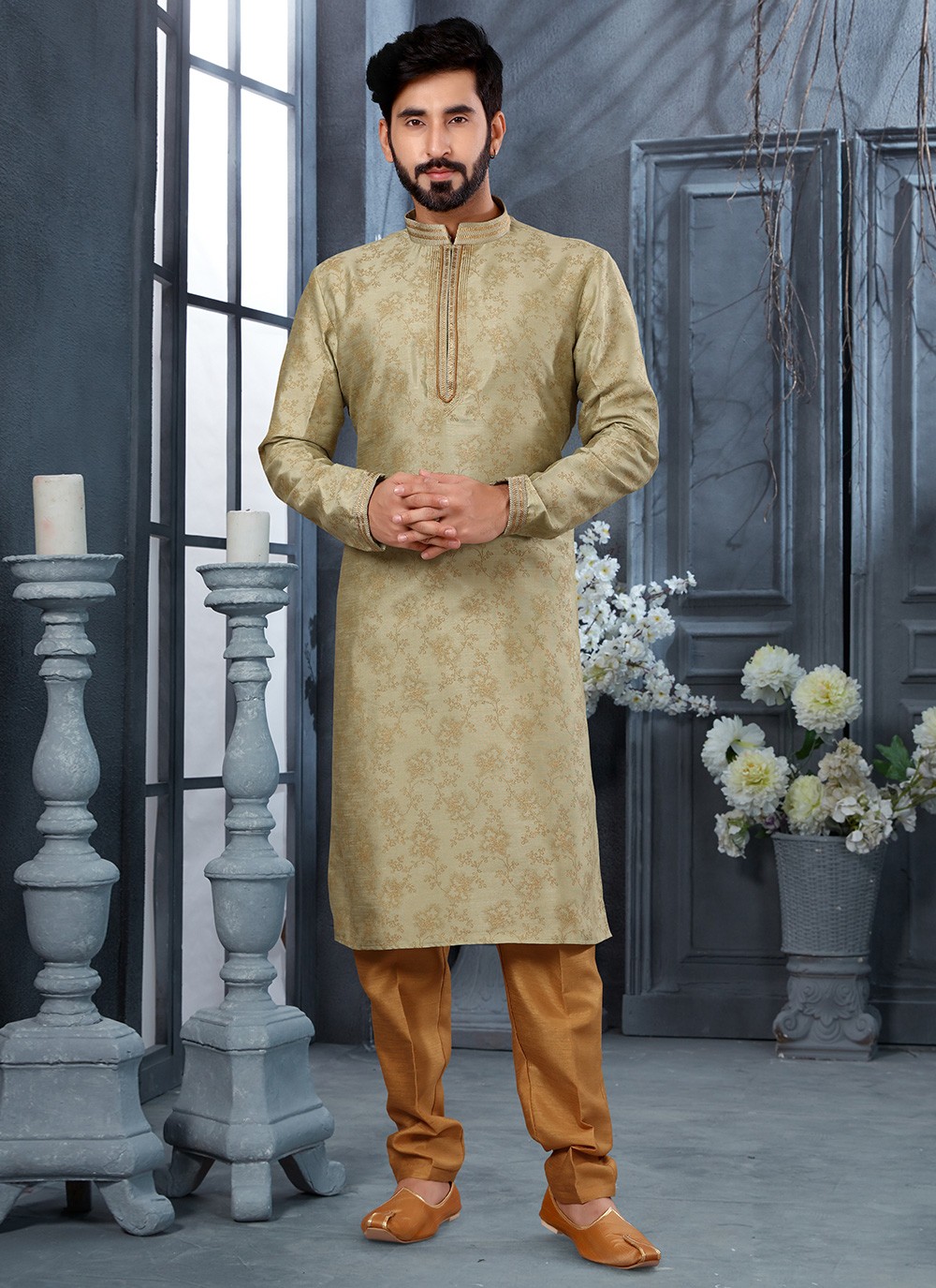 Silk kurta best sale pajama design