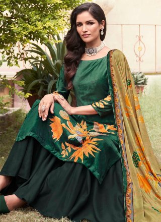 Green Velvet Salwar Suit with