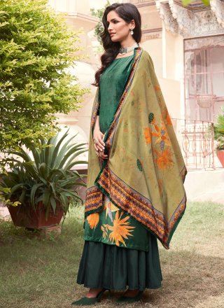 Green Velvet Salwar Suit with