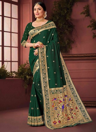 Green Weaving Silk Saree