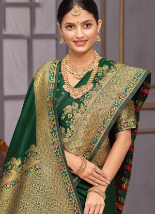 Green Wedding Silk Classic Saree