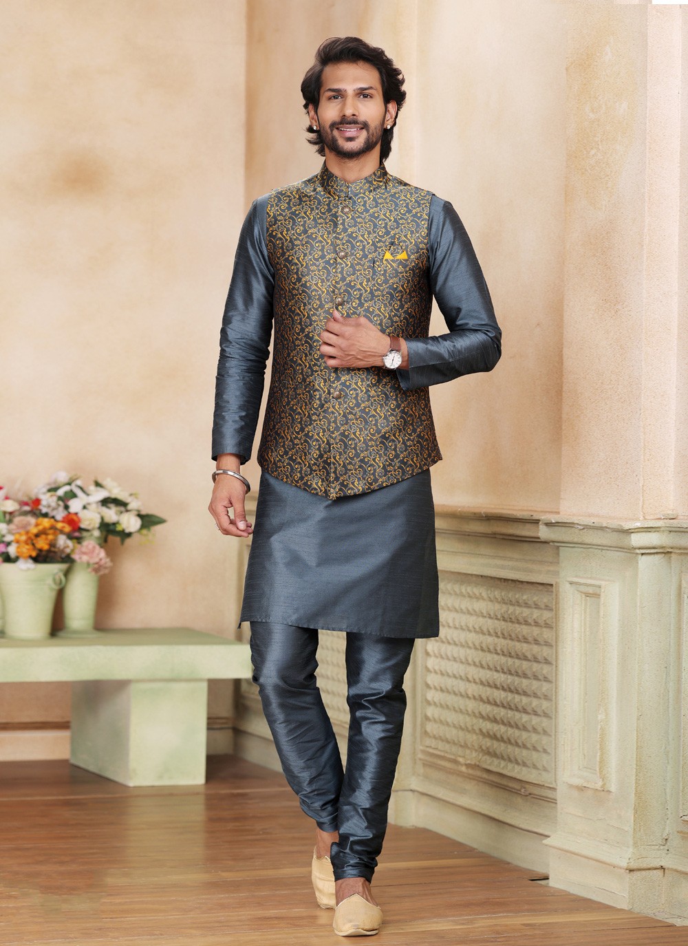 Buy kurta pajama discount with jacket online