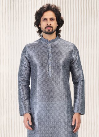 Grey Color Kurta Pyjama