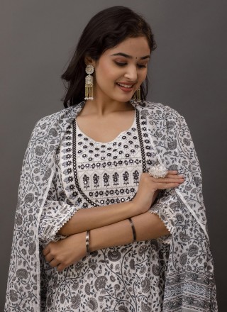 Grey Embroidered Readymade Designer Suit