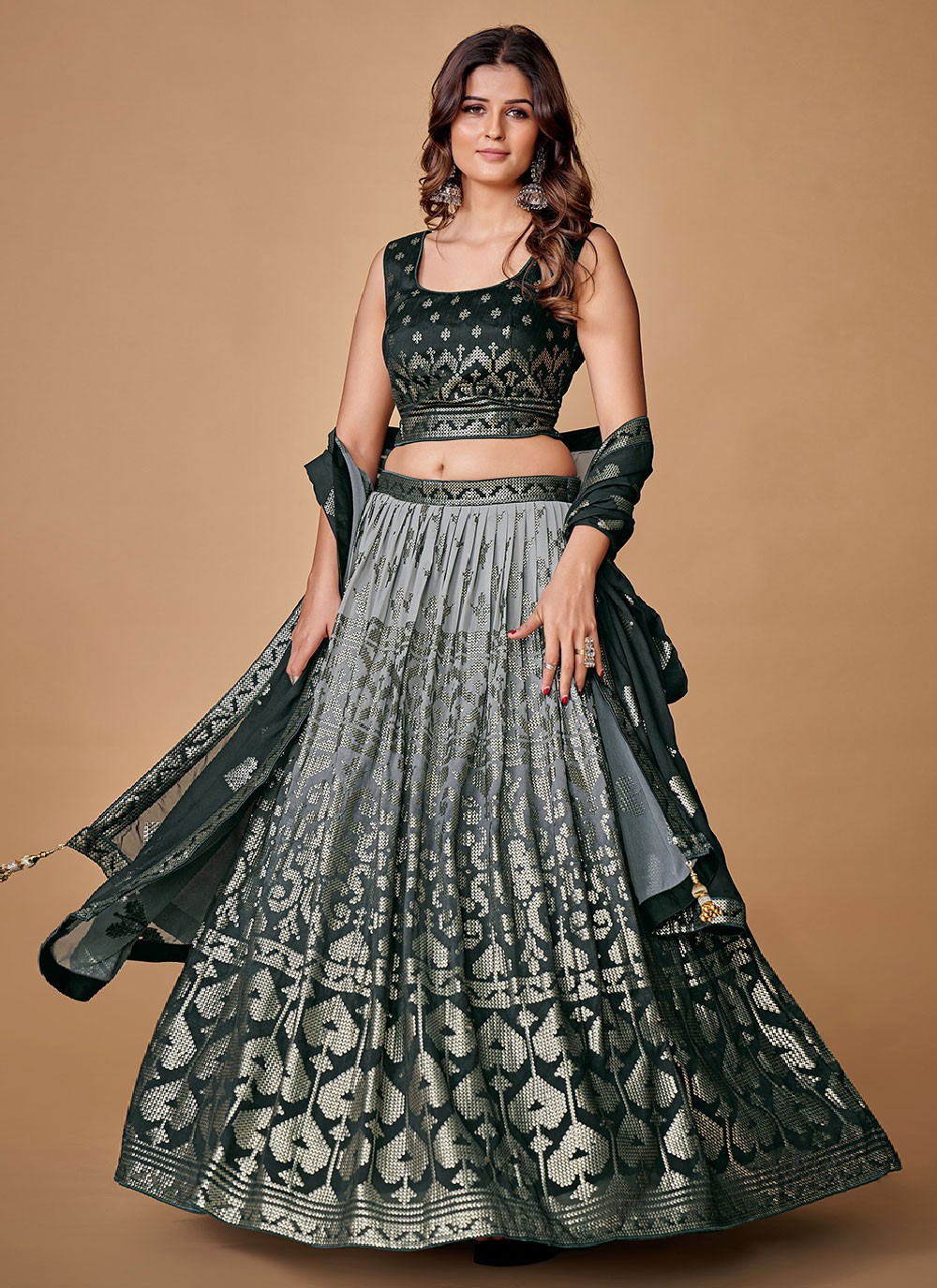 Radhika Merchant in Golden Silk Tissue Lehenga And Diamonds Screams Royal  Elegance, See Engagement Pics