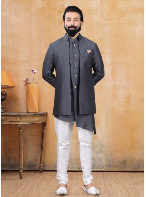 Grey Jacquard Fancy Nehru Jackets
