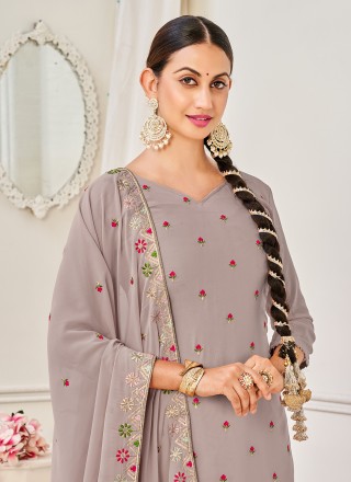 Grey Sequins Designer Salwar Suit