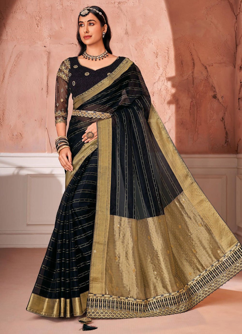 Buy Cotton Embroidered Grey Trendy Saree Online -