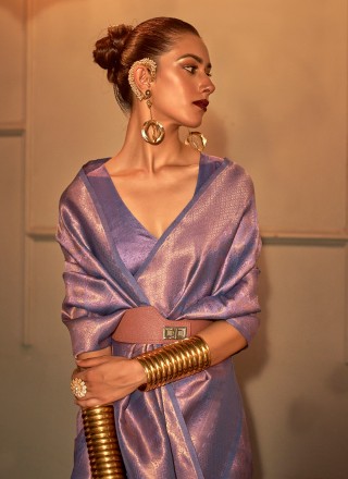 Handloom silk Purple Classic Saree