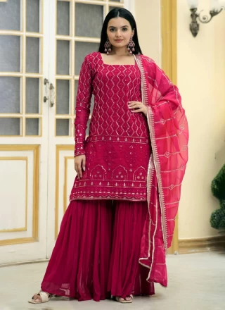 Hot Pink Designer Salwar Kameez