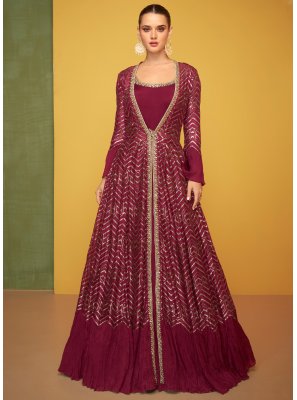 Hot Pink Engagement Trendy Gown