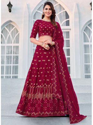 Hot Pink Festival Georgette Designer Long Lehenga Choli