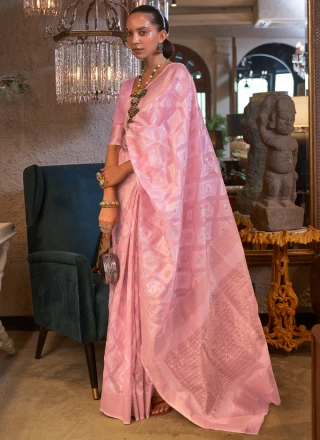 Hot Pink Patola Silk  Reception Classic Saree