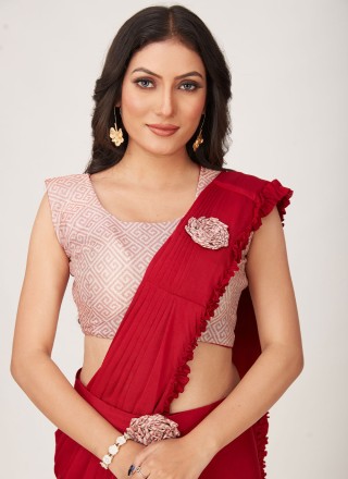 Imported Red Trendy Saree