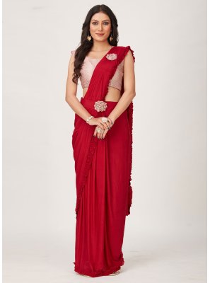 Imported Red Trendy Saree
