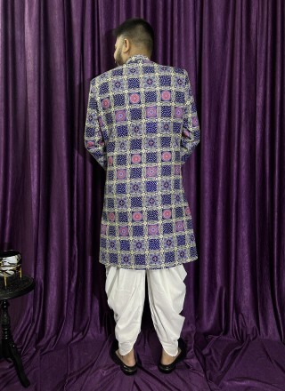 Indo Western Sequins Cotton in Blue