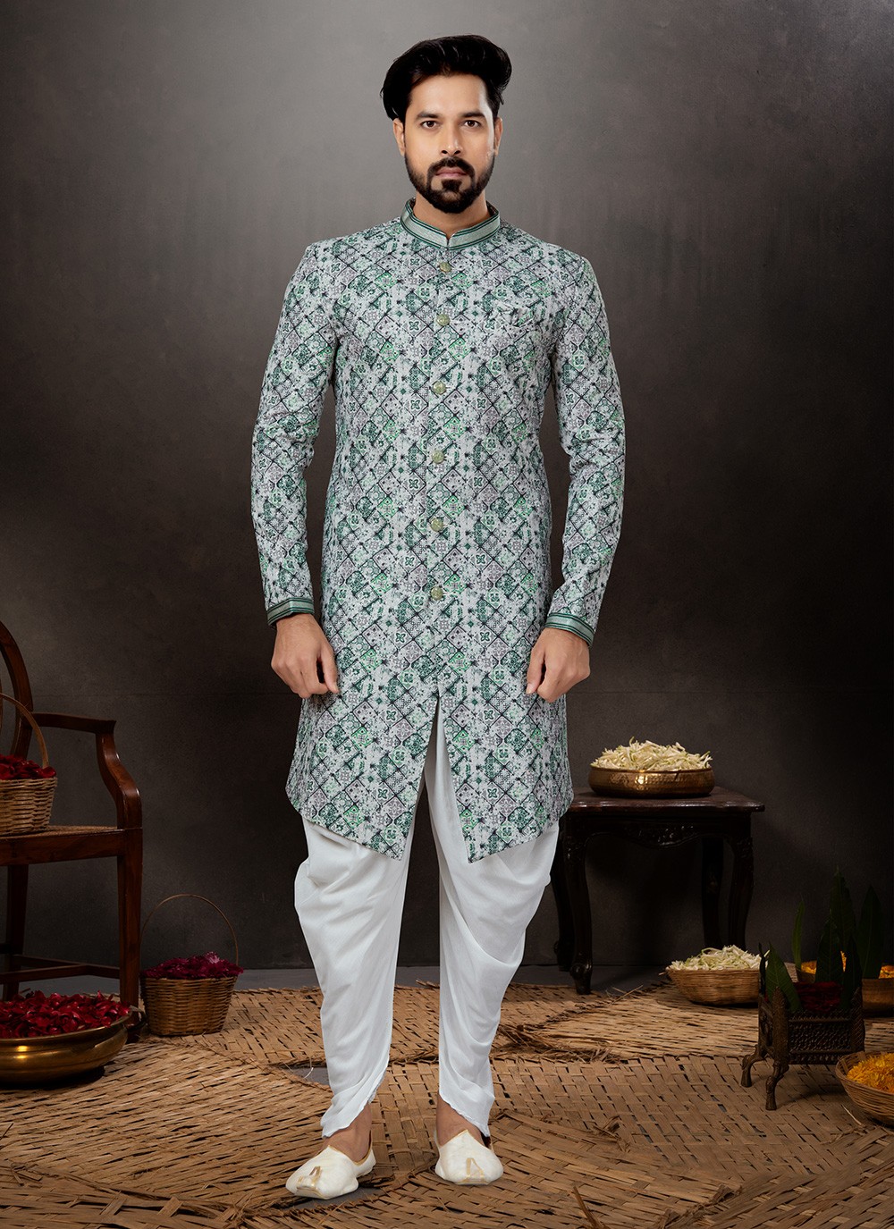 Western Sherwani For Indo Western Kurta Pajama Mens Wedding