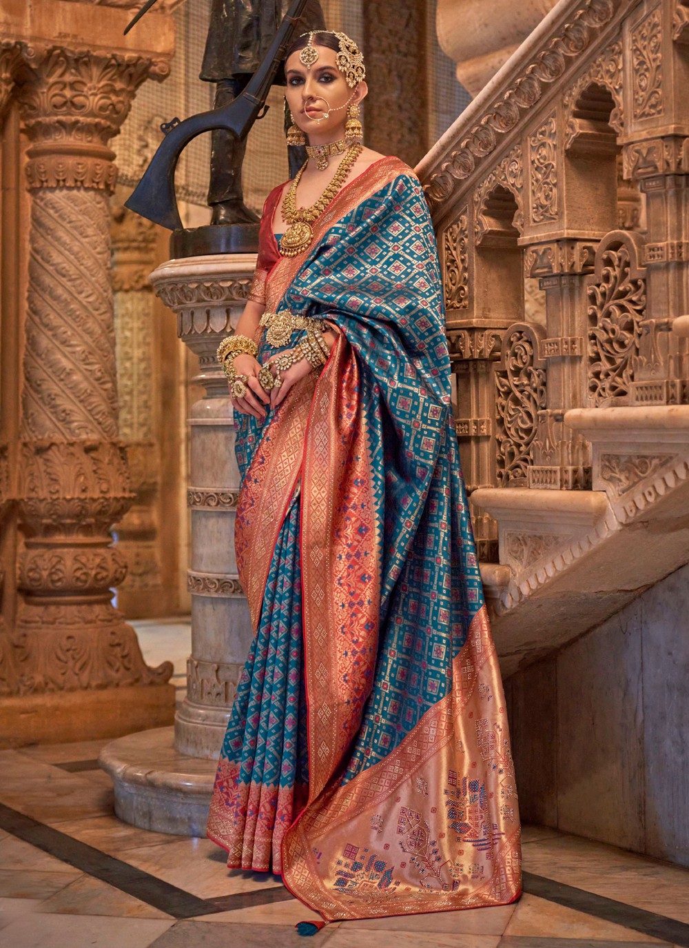 Cotton Bandhej Bandhani Saree with blouse Piece – Indiana Lifestyle