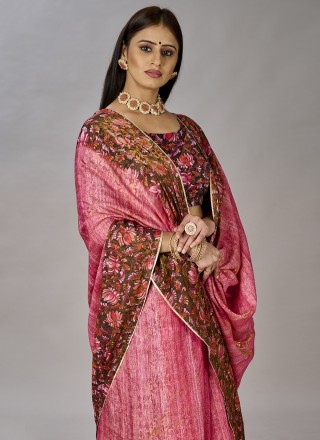 Jacquard Silk Pink Classic Designer Saree