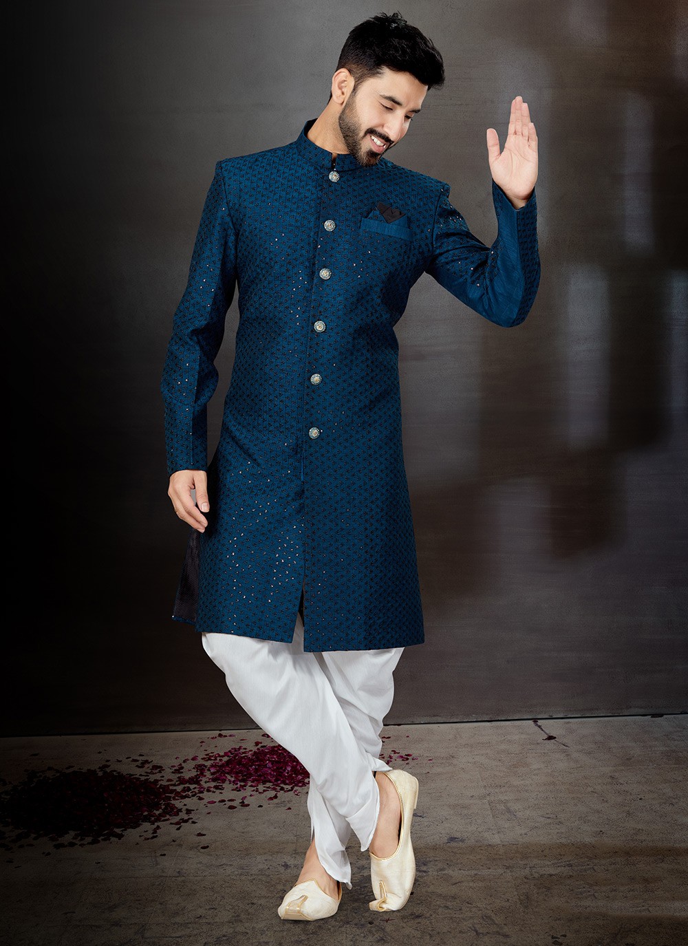 Latest indo hot sale western sherwani