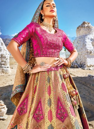 Jacquard Work Banarasi Silk Designer Lehenga Choli In Multi Colour