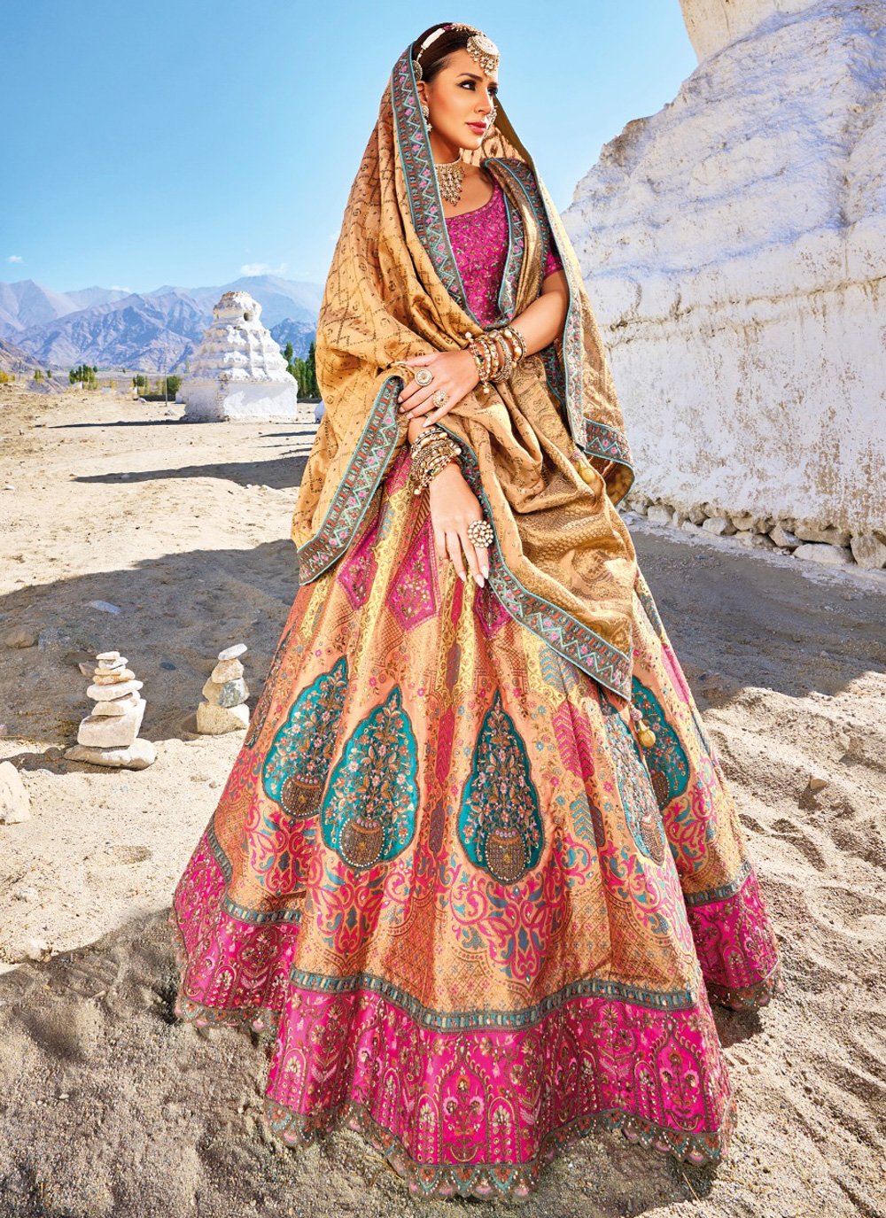 Banarasi Bridal Silk Lehenga Choli at Rs.4655/Piece in surat offer by  Thankar India E commerce