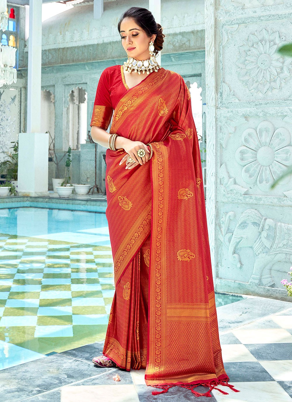 Pink Bridal Kanjivaram Silk Saree Latest 3088SR04