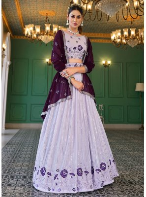 Lavender Color Designer Long Lehenga Choli