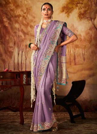 Buy Mayurie Holly Handpainted Chiffon Saree with Unstitched Blouse online