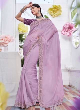 Lavender Engagement Trendy Saree