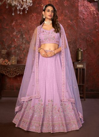 Light Purple Organza Lehenga Choli 235950