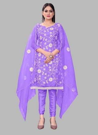 Lavender Organza Trendy Salwar Kameez