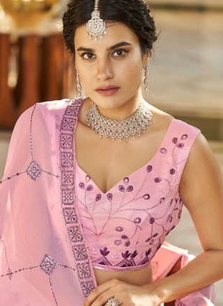 Lavender Sequins Art Silk Designer Long Lehenga Choli