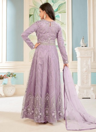 Lavender Zari Engagement Salwar Kameez