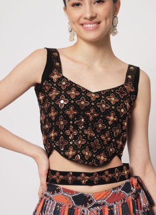 Lehenga Choli Print Georgette in Multi Colour