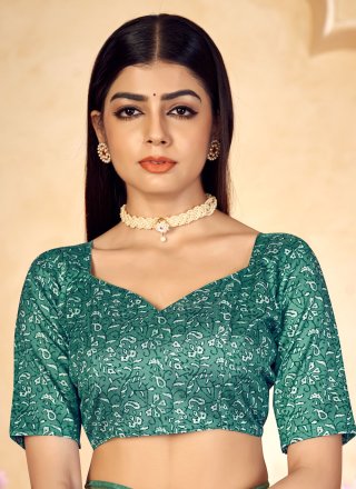 Linen Trendy Saree In Green