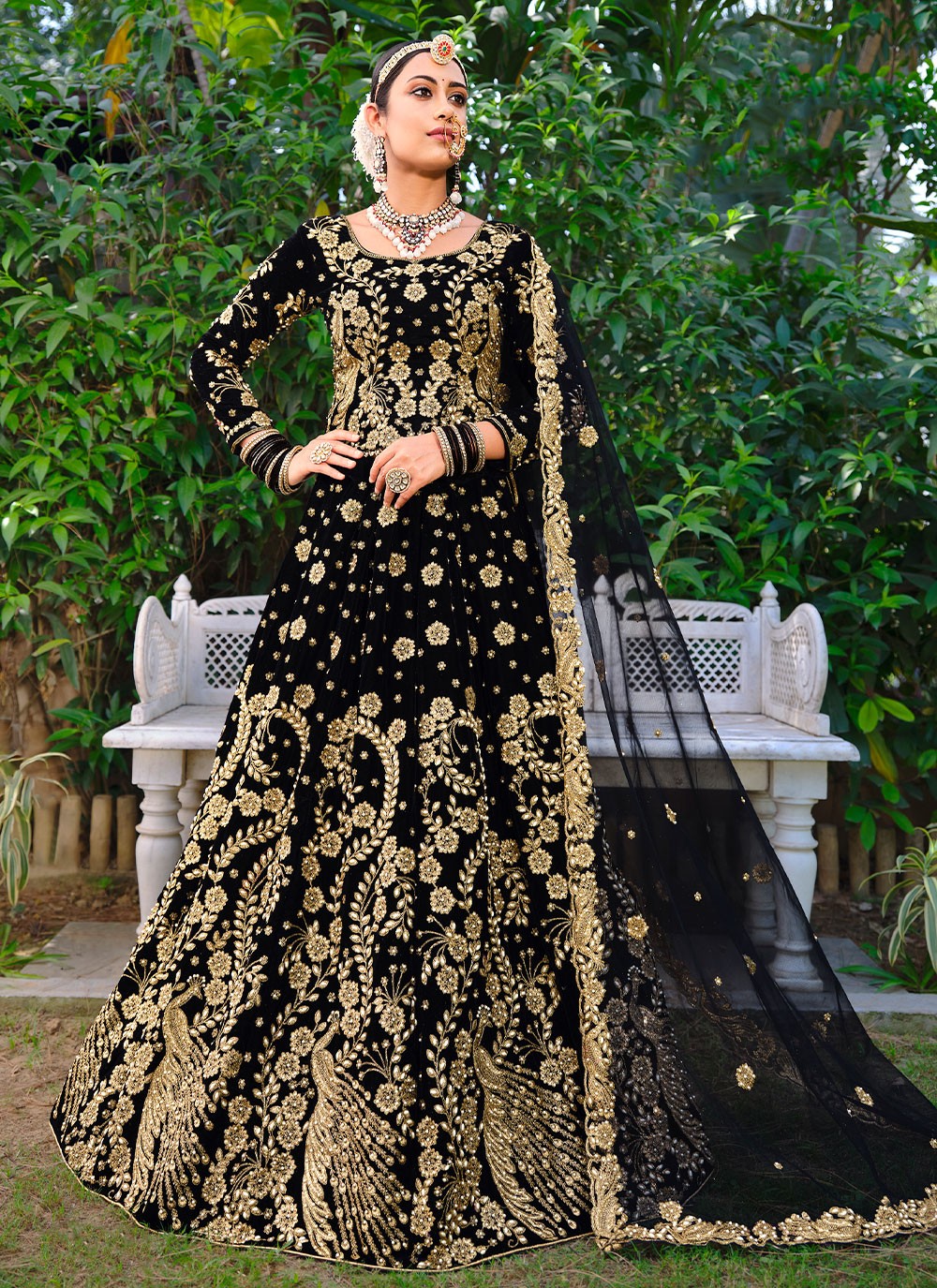 Buy Turquoise Velvet Embroidered Lehenga Choli Wedding Wear Online at Best  Price | Cbazaar