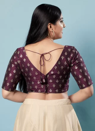 Magnetic Wine Brocade Blouse