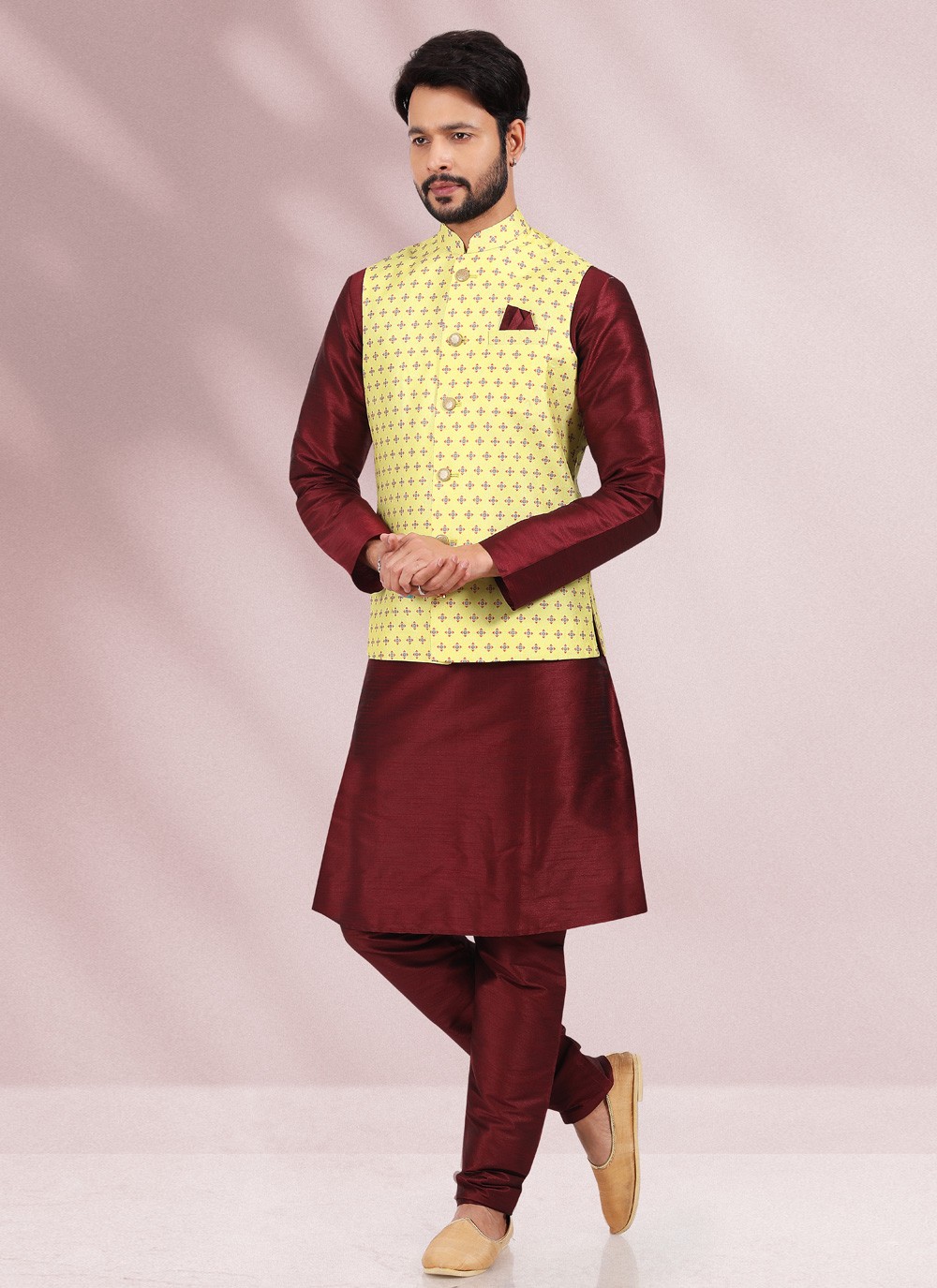 Maroon colour discount ka kurta pajama