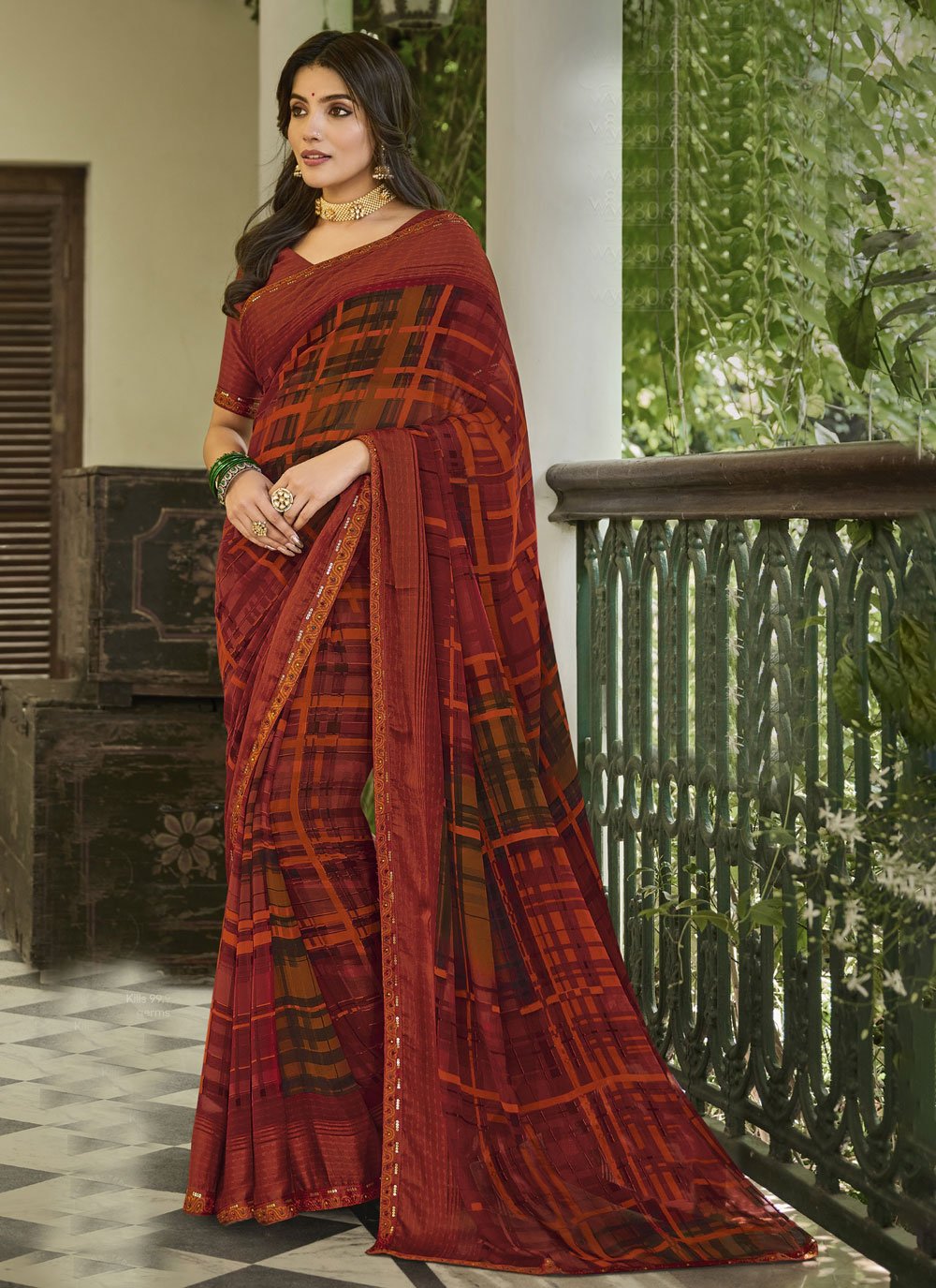 Stylish Ladies Special Multi color Saree in Marbel Chiffon Fabric | Free  Delivery, Cheap Price | IndiaFlowersGifts