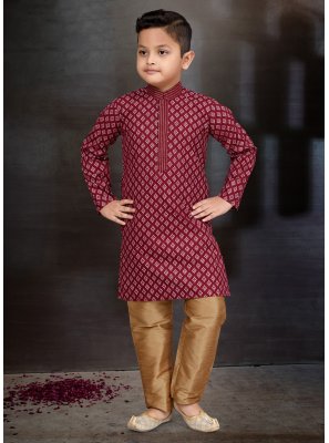 Maroon Engagement Kurta Pyjama