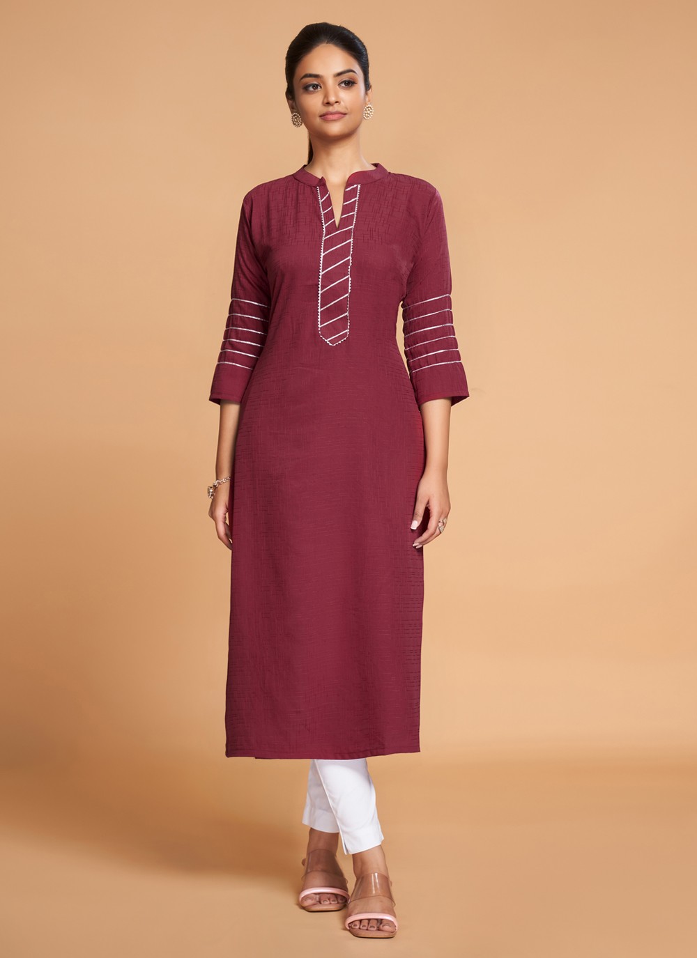 Plain color shop kurtis online