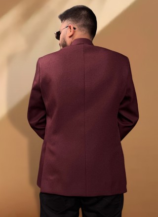 Maroon Rayon Ceremonial Coats & Blazers