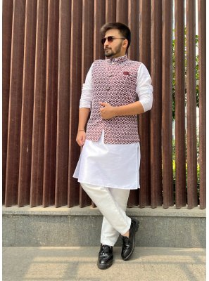 Maroon Silk Mehndi Nehru Jackets