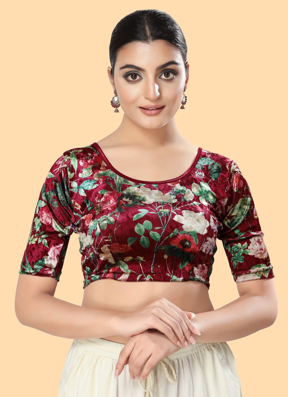 Designer Readymade Blouse In Maroon