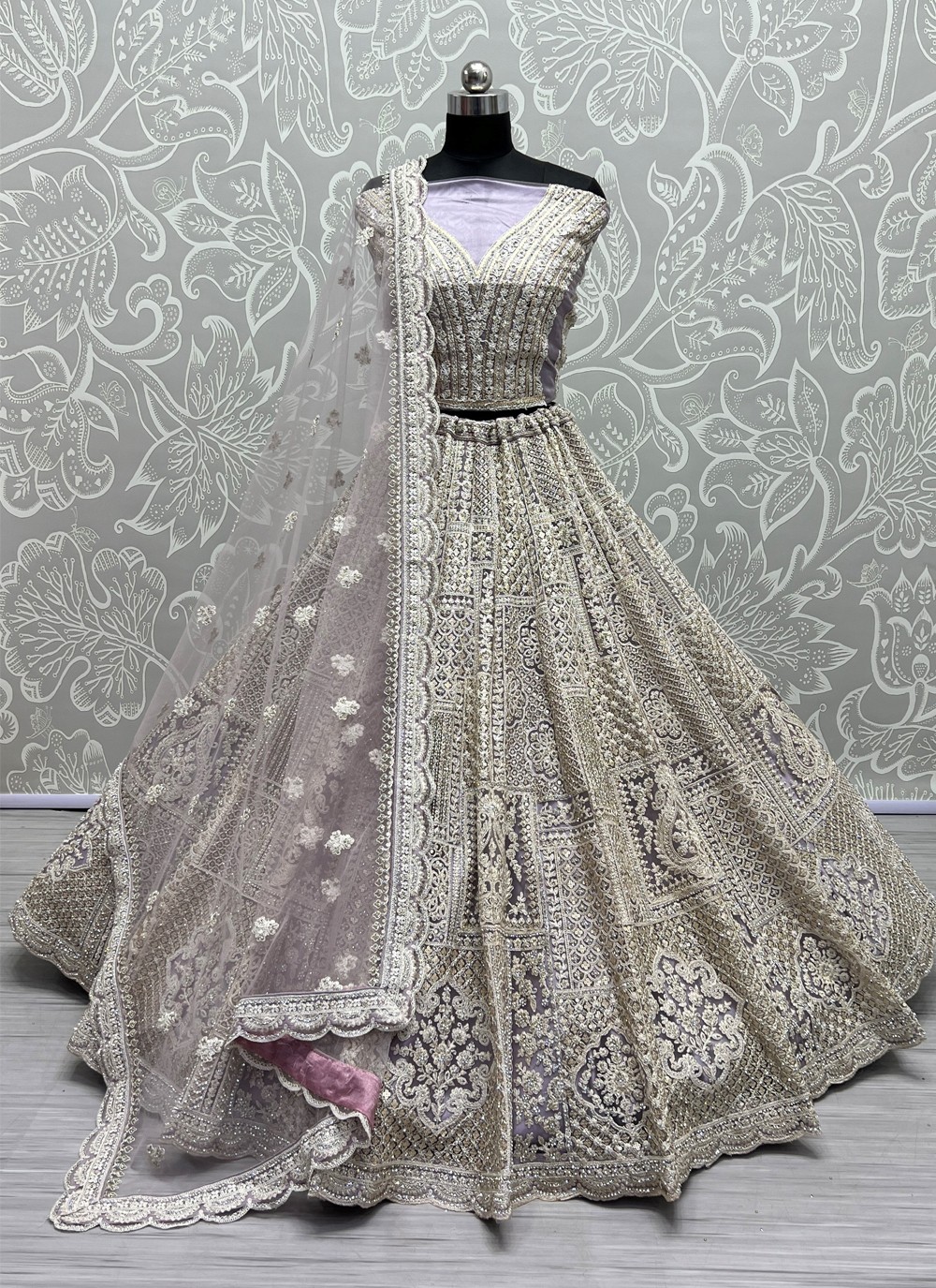 Ready Made Designer Lehenga Model Sequenced Gown – ThreadLooms