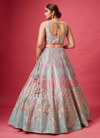 Mirror Pure Silk Designer Lehenga Choli in Multi Colour