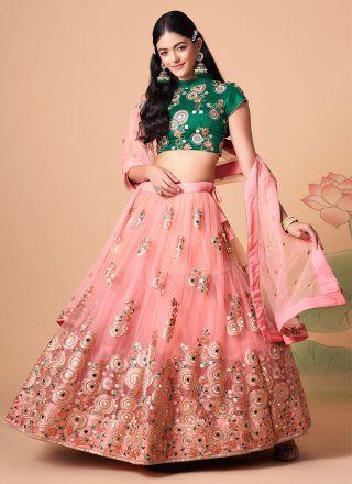 Mirror Rose Pink Designer Long Lehenga Choli