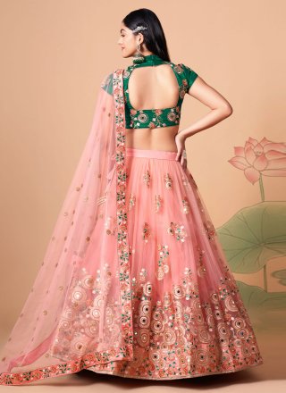 Mirror Rose Pink Designer Long Lehenga Choli